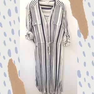 Springfield striped white and navy shirt dress